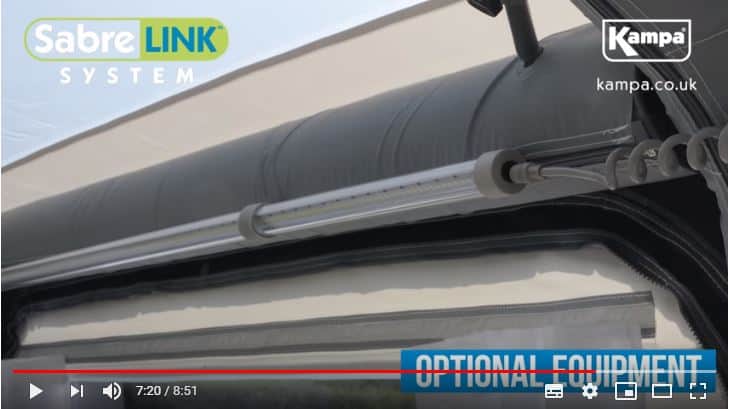 Kampa Inflatable Caravan Air Awning Sabre Link LED Lighting System